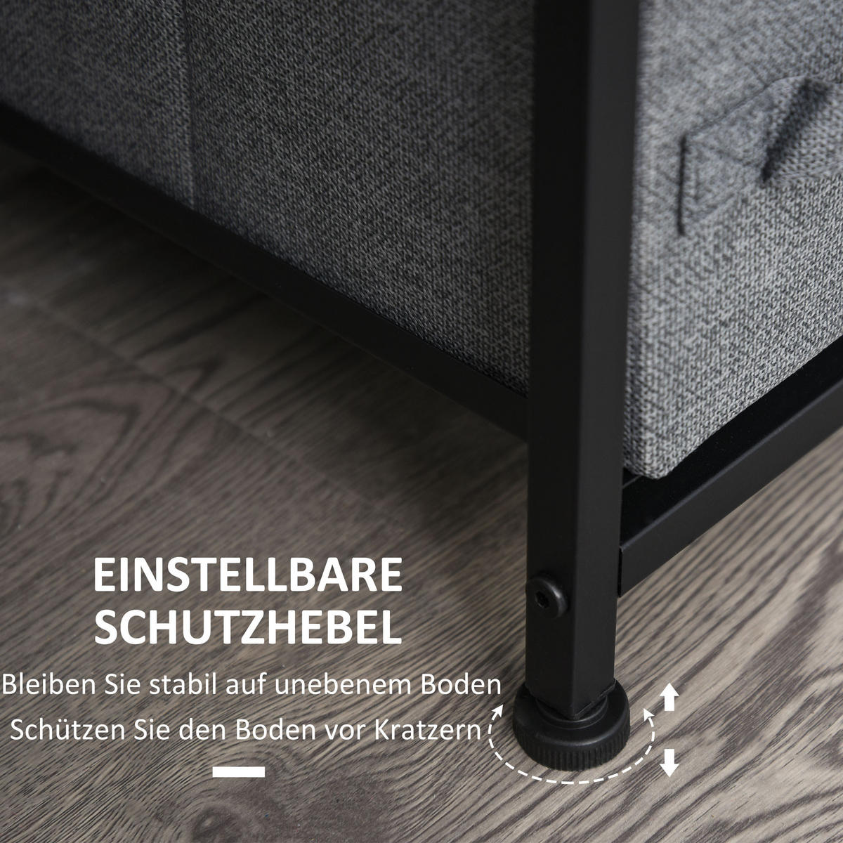 SCHUBLADENSCHRANK 7 faltbare Stoffschublade Aufbewahrungsschrank Metallgestell - Dunkelgrau, Metall (30/71/63.5cm) - HOMCOM