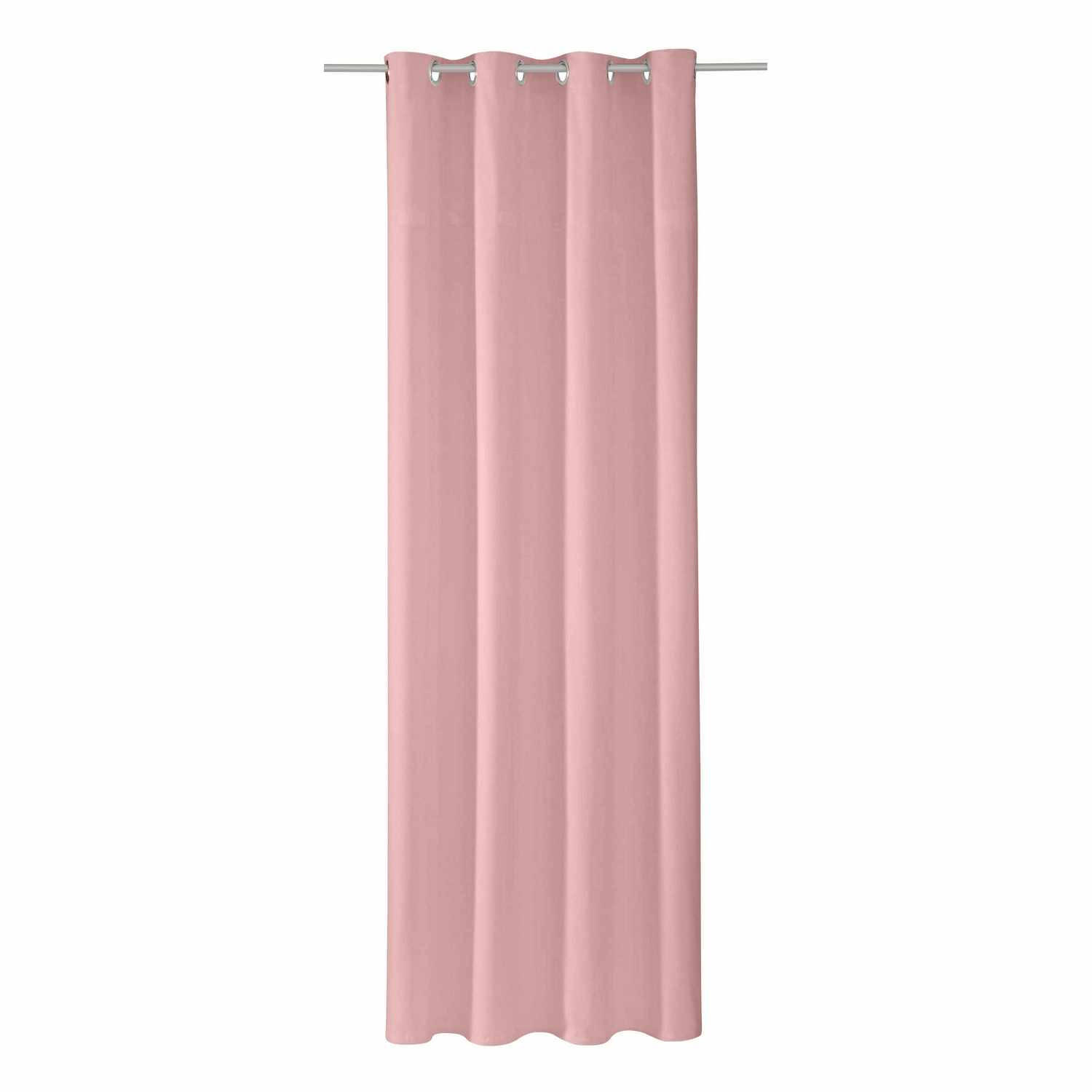 ÖSENVORHANG DOVE Blickdicht - Rosa, Textil (140/0.5/245cm) - Tom Tailor