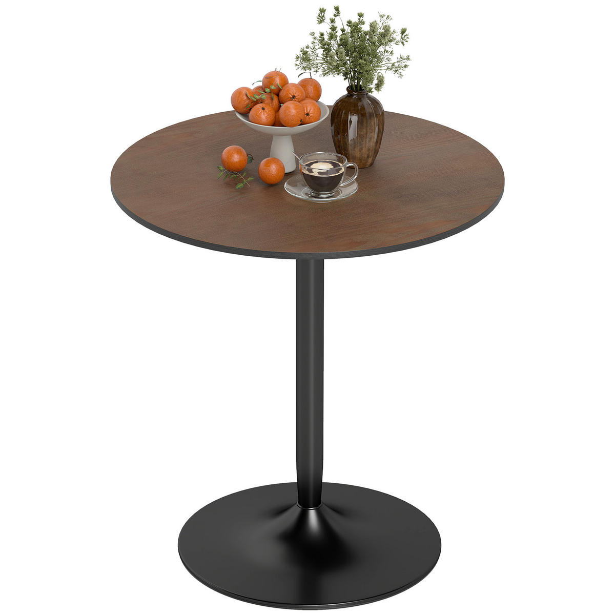 ESSTISCH Runder DE-16512 Massivholz-Furnier, 70 cm, 2 Personen Braun - Braun, Holzwerkstoff (70/70/75cm) - ComfortXL