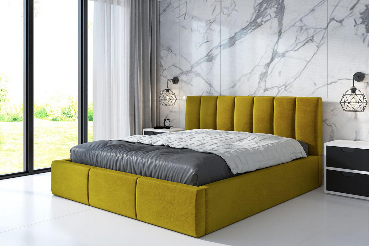 POLSTERBETT IGI 160x200 Goldfarben - Goldfarben, Textil (160/200cm) - A&J MöbelLand