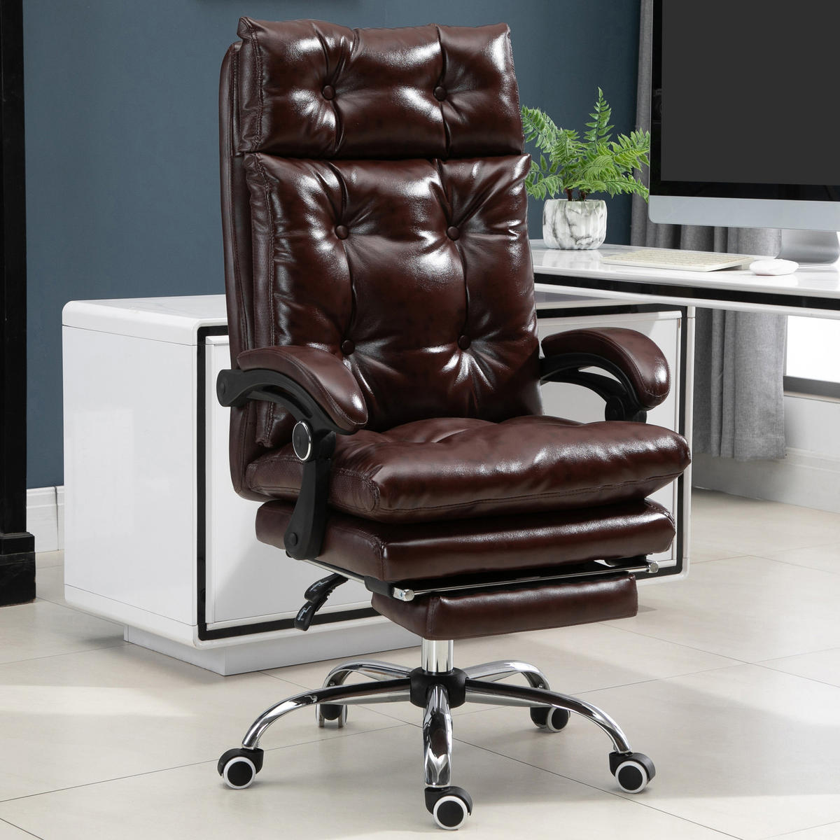 CHEFSESSEL DE-11765 70/72/121-130 cm Braun - Braun, Metall (70/130/72cm) - ComfortXL