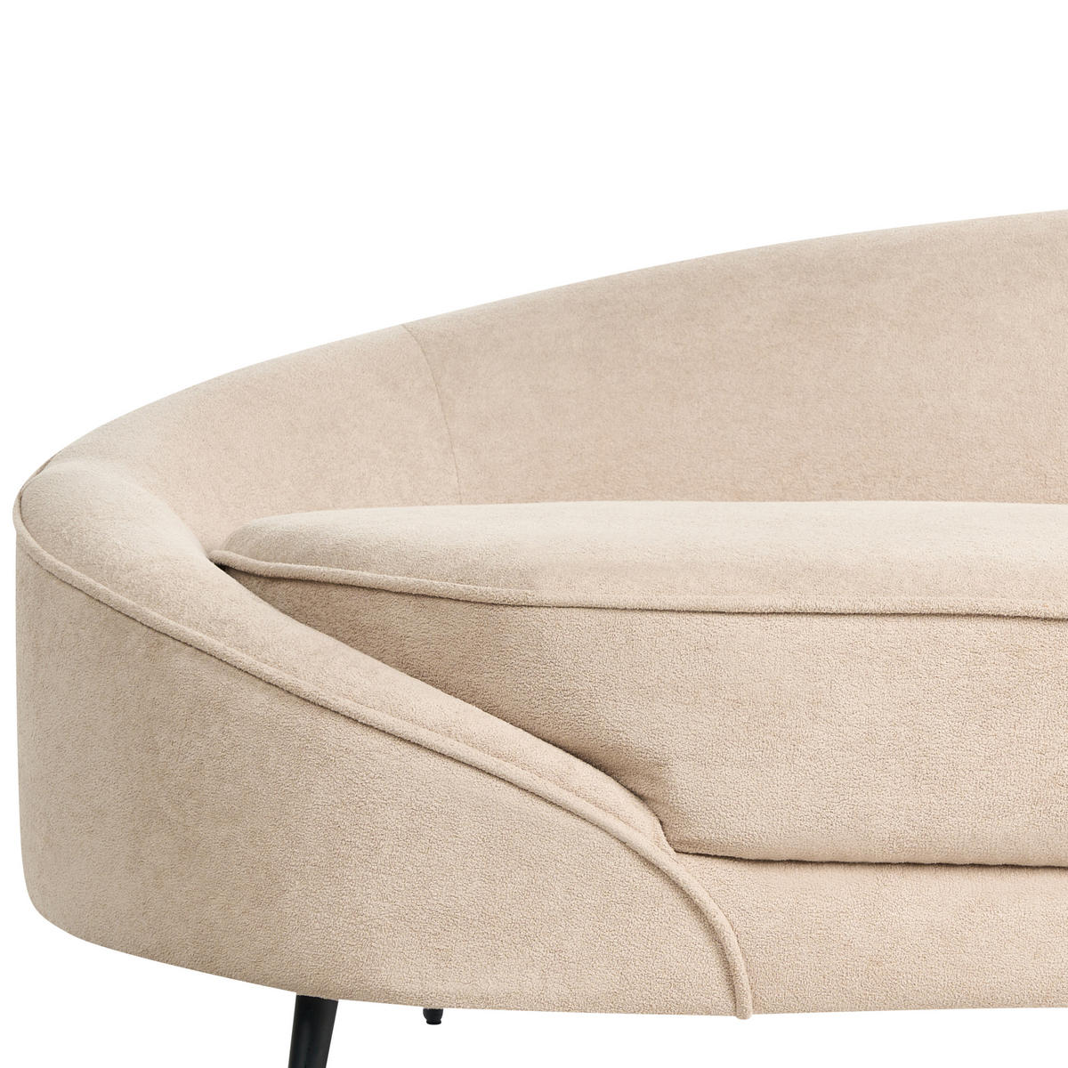 3-SITZER-SOFA Bouclé beige/schwarz Savar - Beige/Schwarz, Textil (183/69/84cm) - Beliani