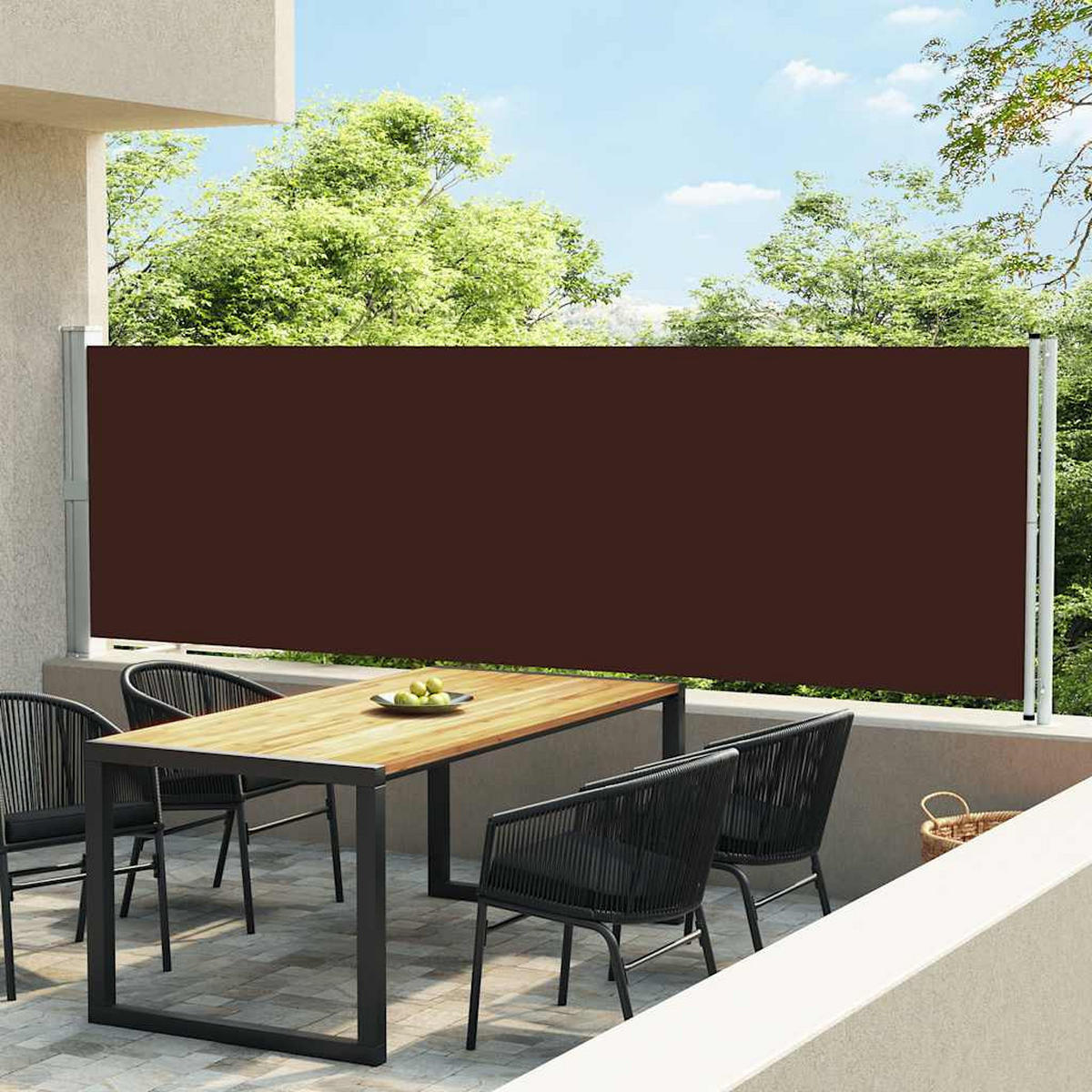 AUSZIEHBARE Seitenmarkise 140x600 cm Braun - Braun, Textil (600/140/600cm) - furnicato
