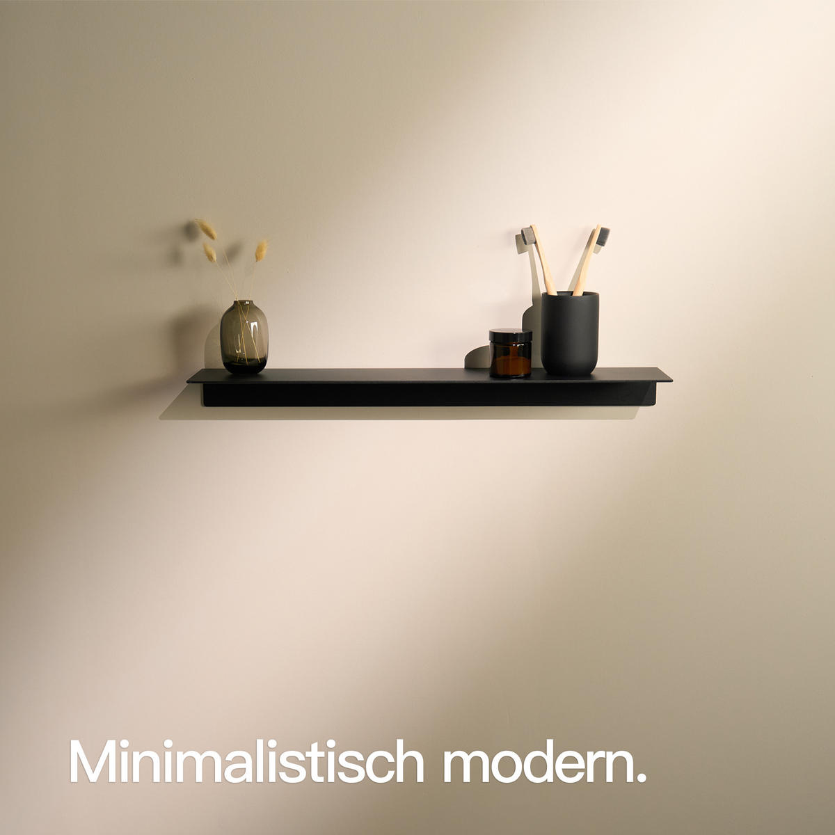 WANDREGAL OHNE BOHREN 58 cm Schwarz - Schwarz, Metall (58/5/11cm)
