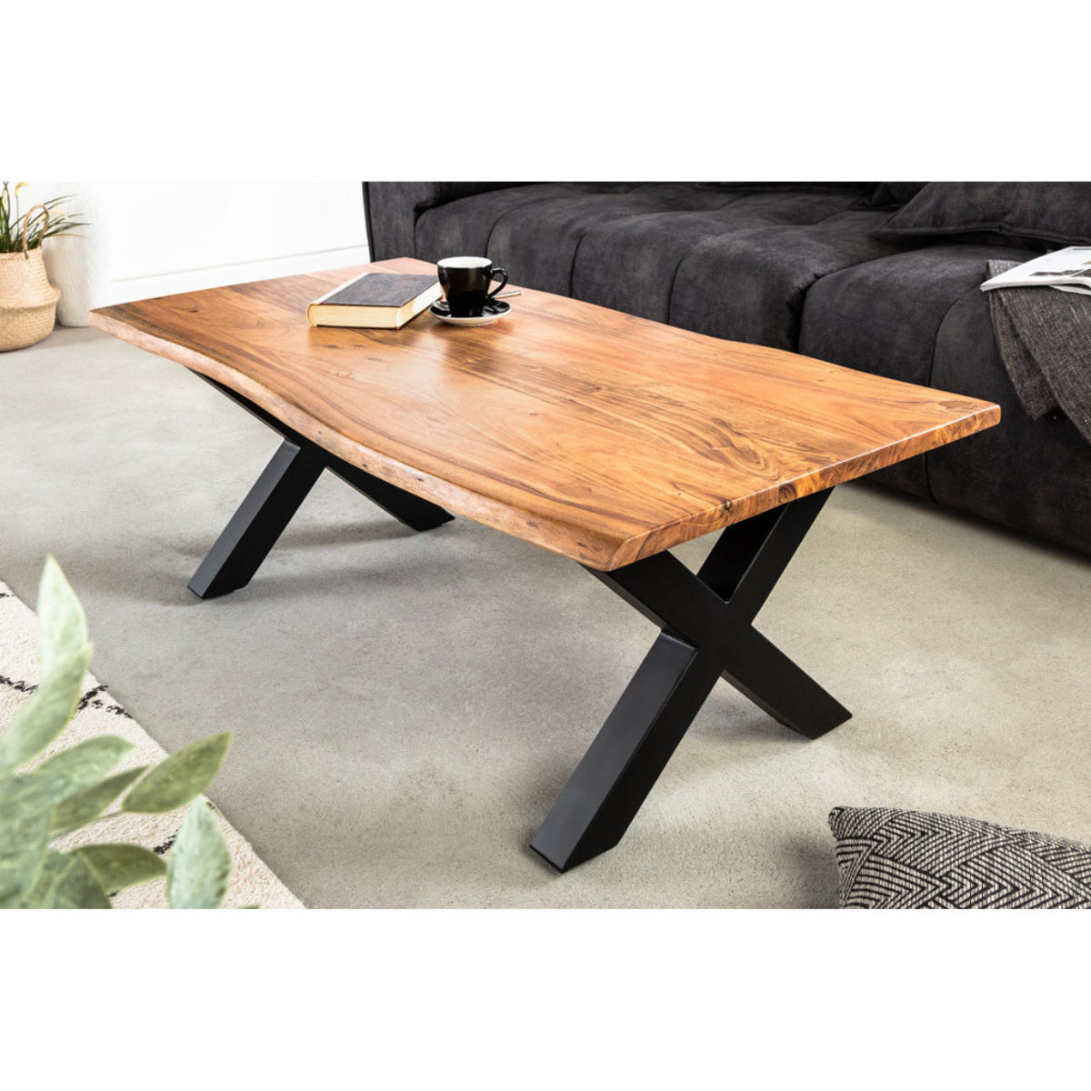 COUCHTISCH MAMMUT Akazie Honey Finish 120 cm - Braun, Holz (60/120/45cm) - riess-ambiente