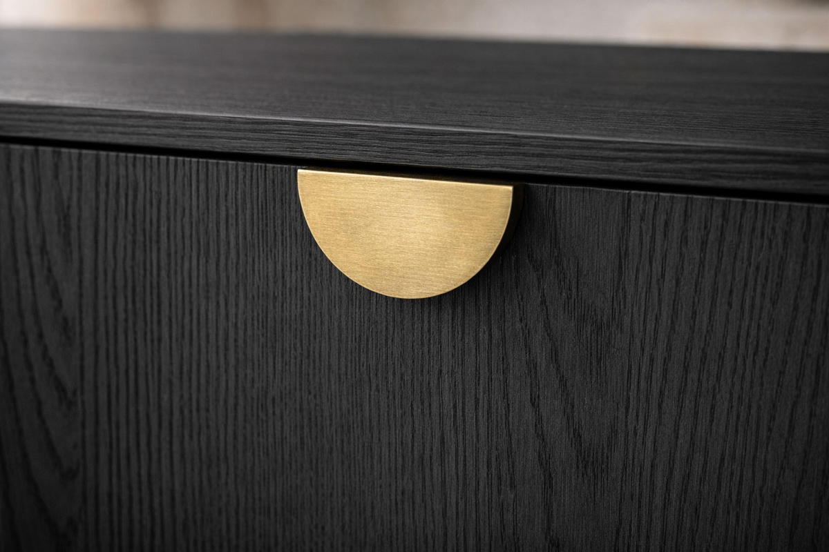 COUCHTISCH Mond anthrazit 100 / 66 / 41cm - Anthrazit/Goldfarben, Holz/Holzwerkstoff (66/100/41cm) - Feldmann-Wohnen