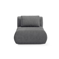 SESSEL ATOMO, Modern Polstersessel Loungesessel, Velours-Stoff Grau - Grau, Holz/Metall (98/82/134cm) - MASSENO
