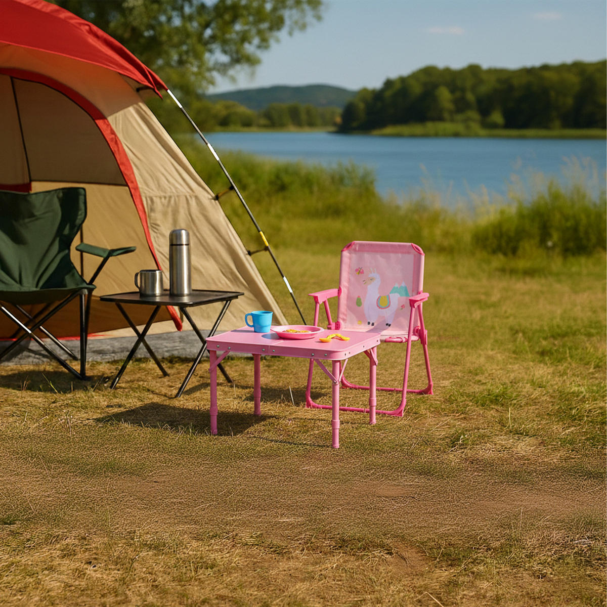 OTROŠKI klopčni stol - večbarvno, kovina/tekstil (36/51.5/37.5cm) - Relaxdays