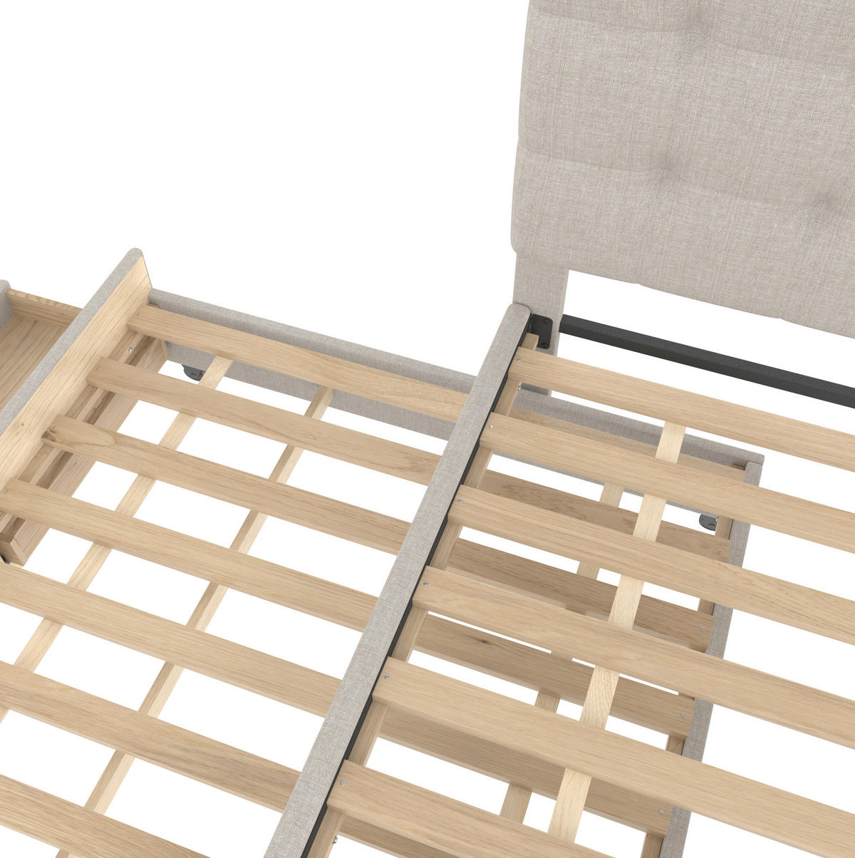 POLSTERBETT 140/200 cm mit Polsterbett und 3 Schubladen, Beige - Beige, Textil (140/200cm) - Flora Grace