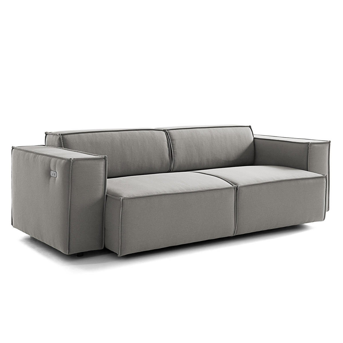 2,5-SITZER SOFA - Graubraun, Textil (223/70/96cm) - home24