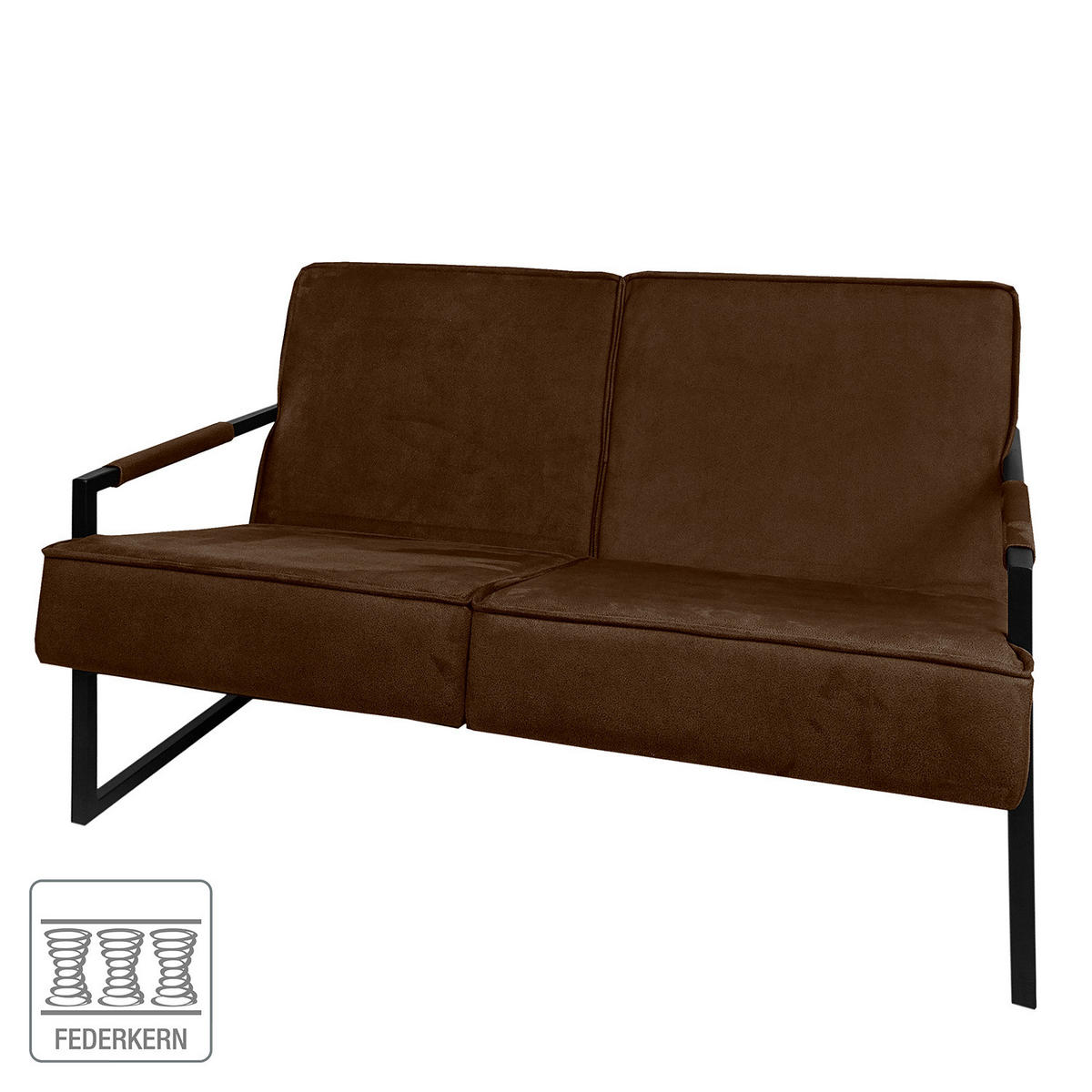 2-SITZER SOFA - Strukturstoff - Braun, Textil (125/74/82cm) - home24