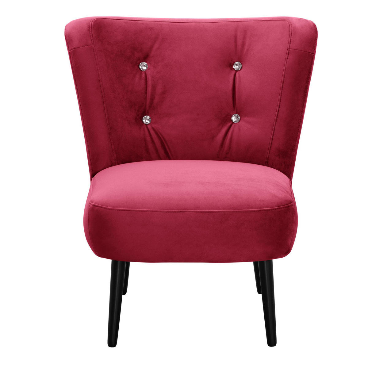 COCKTAILSESSEL Kayleigh Samtvelours rot - Rot, Kunststoff (68/80/69cm) - 58aufmkessel