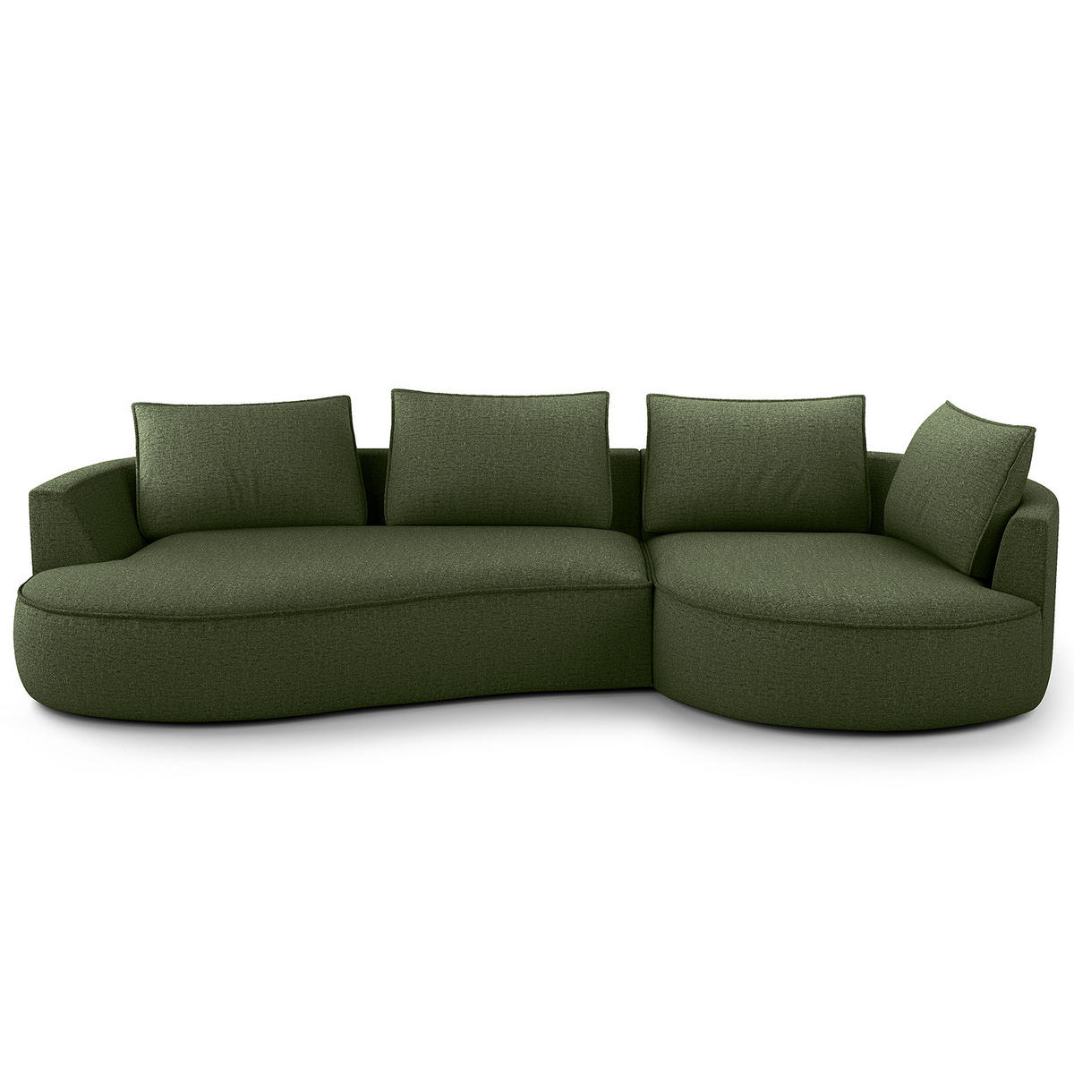 BIGSOFA - Schwarz/Grün, Kunststoff/Textil (322/82/154cm) - home24