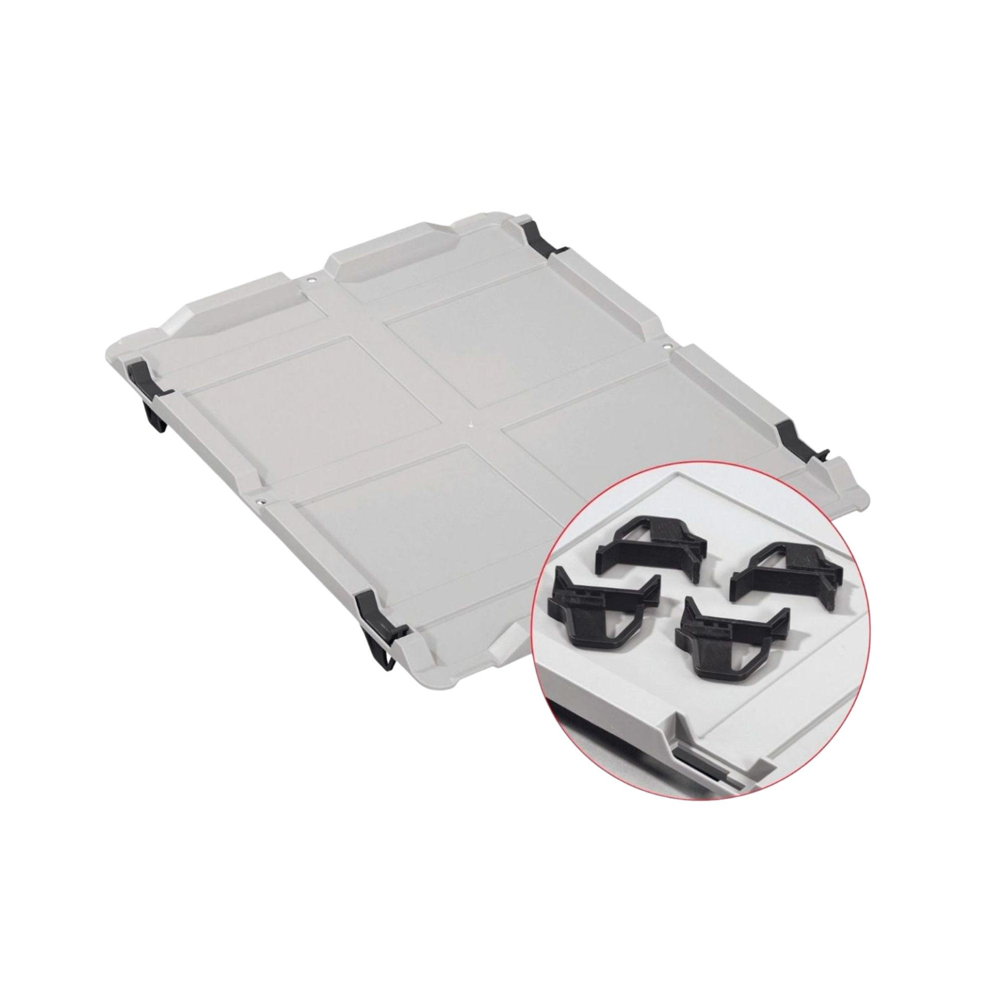EUROBOX 3x NextGen Color mit Auflagedeckel 32x40x60 cm 65 Liter Grau Griffe schwarz zu - Schwarz/Grau, Kunststoff (40/32/60cm) - PROREGAL