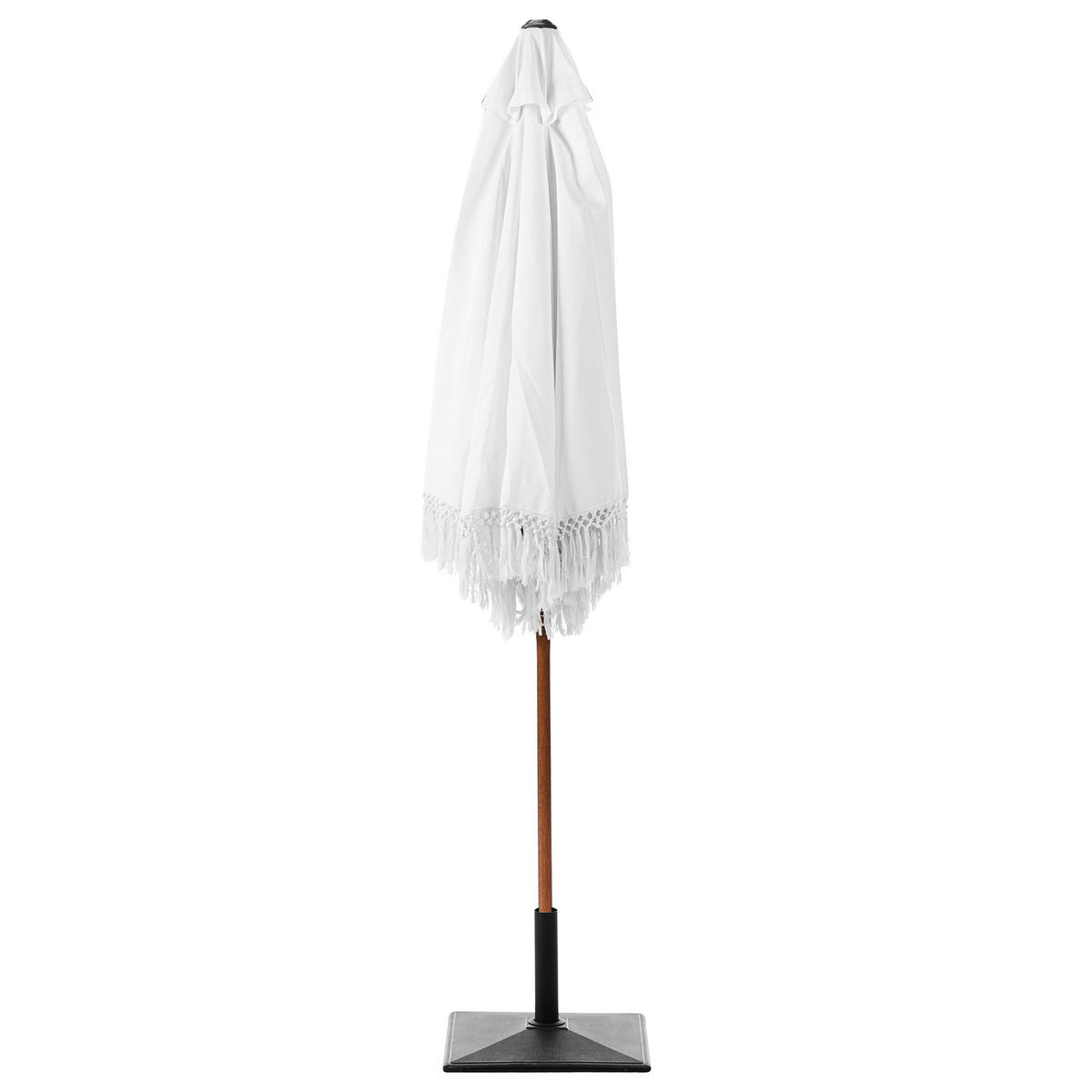 VELKÝ SLUNEČNÍK 258 cm Bílý Murasa - bílá/hnědá, textil (258/258cm) - Beliani