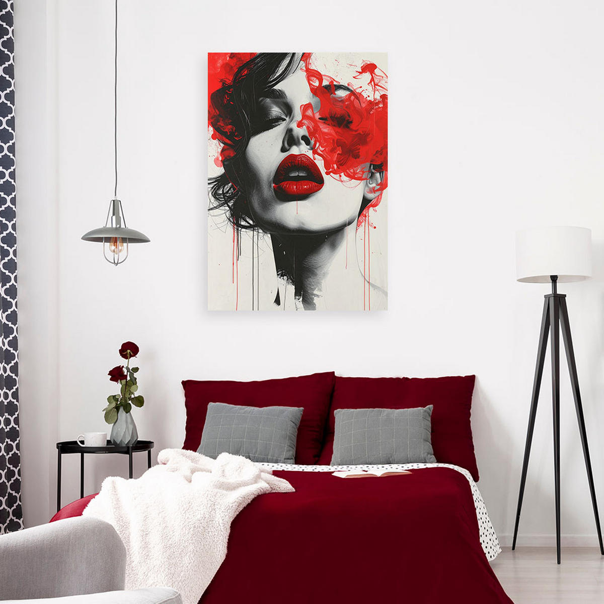 LEINWANDBILD Menschen & Charaktere 70x100cm - Rot, Textil (70/100cm) - Feeby