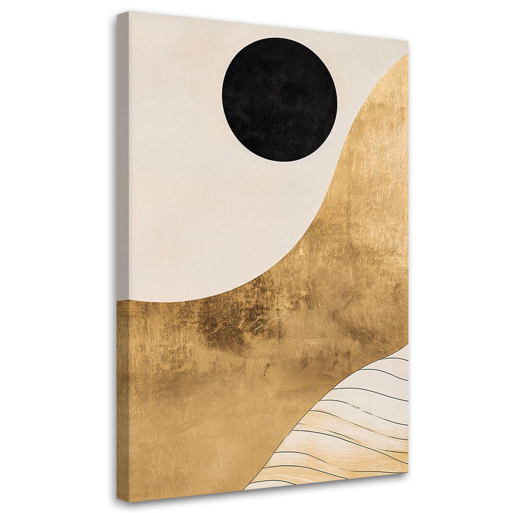 LEINWANDBILD Abstraktion Minimalismus Gold 70x100cm - Beige, Textil (70/100cm) - Feeby