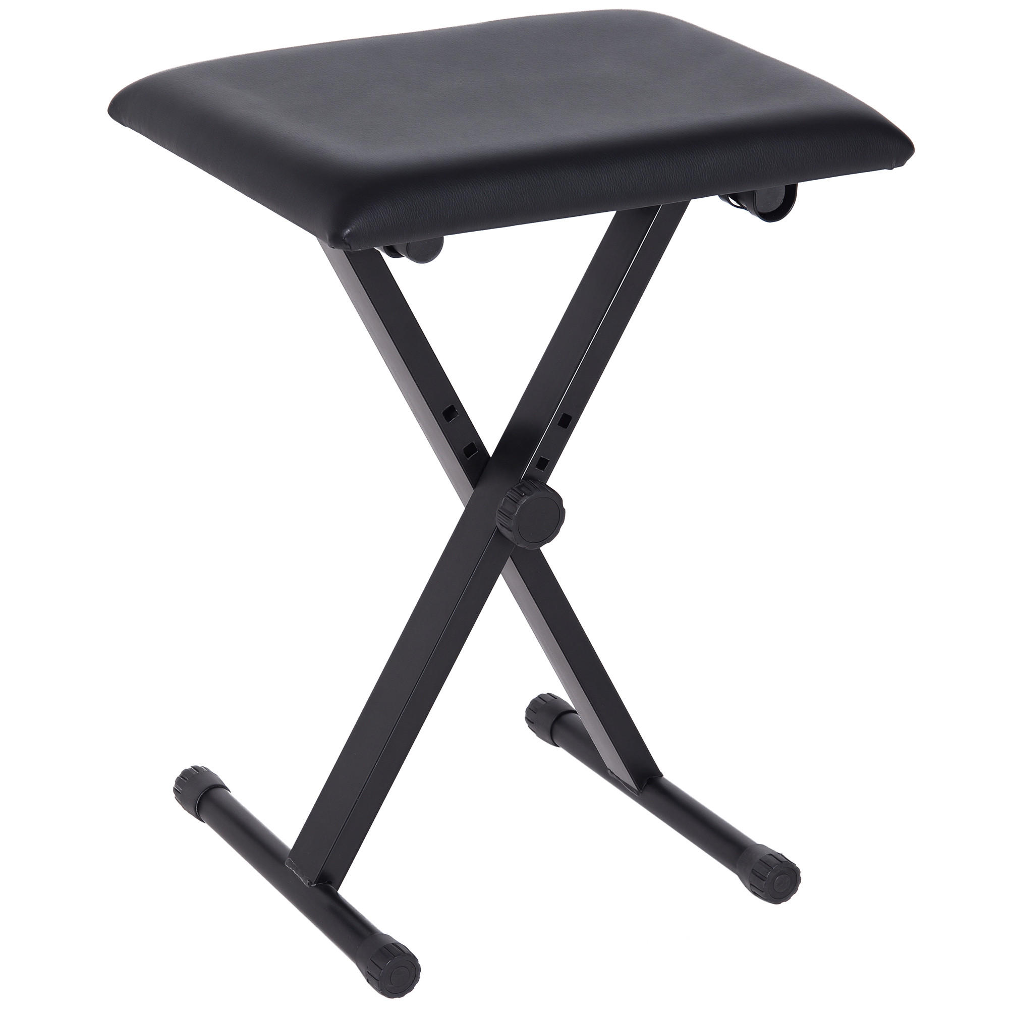 KLAVIERHOCKER DE-07187 X-Form, höhenverstellbar, bis 100 kg Schwarz - Schwarz, Metall (29/47/39cm) - ComfortXL