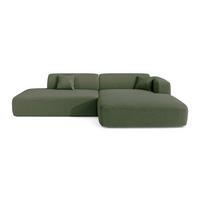 ECKSOFA RECHTS Rastergewebe Olivgrün 310cm - Olivgrün/Grün, Textil (300/96cm) - Sia Home