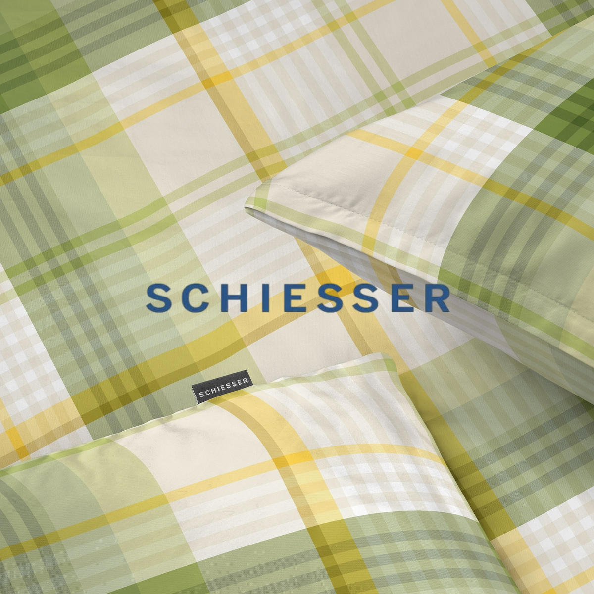 BETTWÄSCHESET Mosa - Renforcé - 2-teilig - 155 x 220 cm - Grün - Grün, Textil (155/220cm) - SCHIESSER