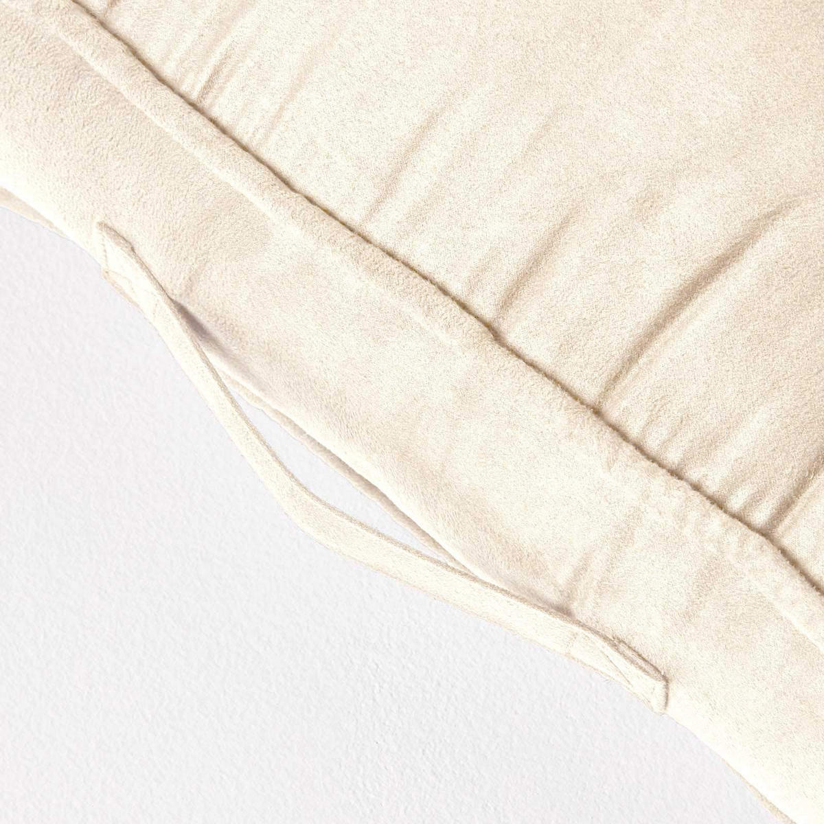 SITZKISSEN creme 50/50/10 cm – Sesselkissen, Velours - Creme, Textil (50/50/10cm) - Homescapes