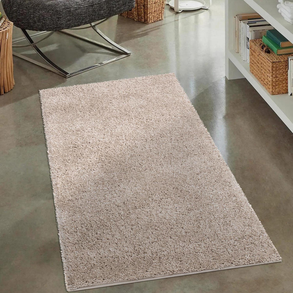 HOCHFLOR-TEPPICH City Shaggy 500 Sand 80x150 cm - Beige, Textil (80/150cm) - carpet city