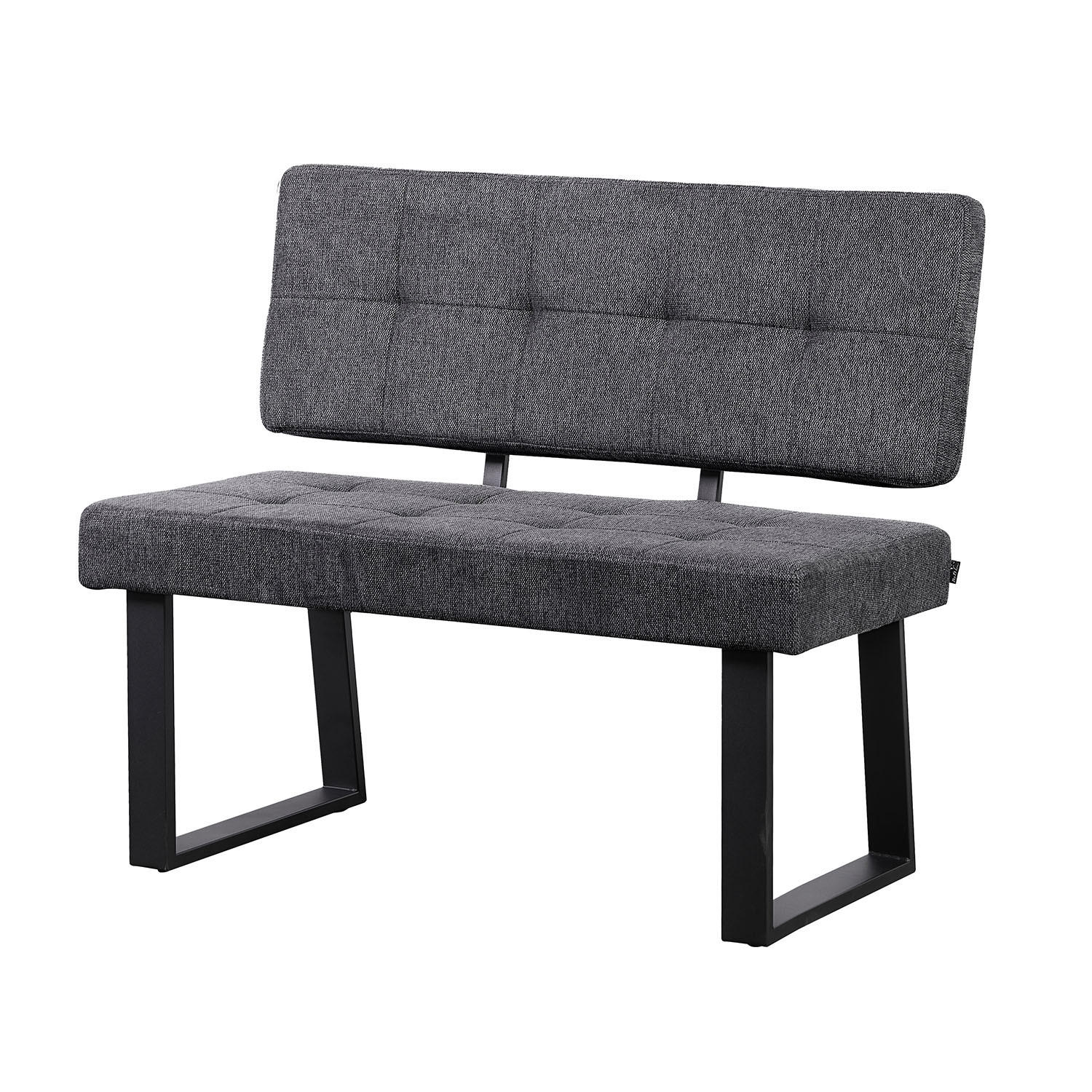 SITZBANK SIGFRID - Anthrazit, Textil/Metall (100/48/56cm) - B&D Home
