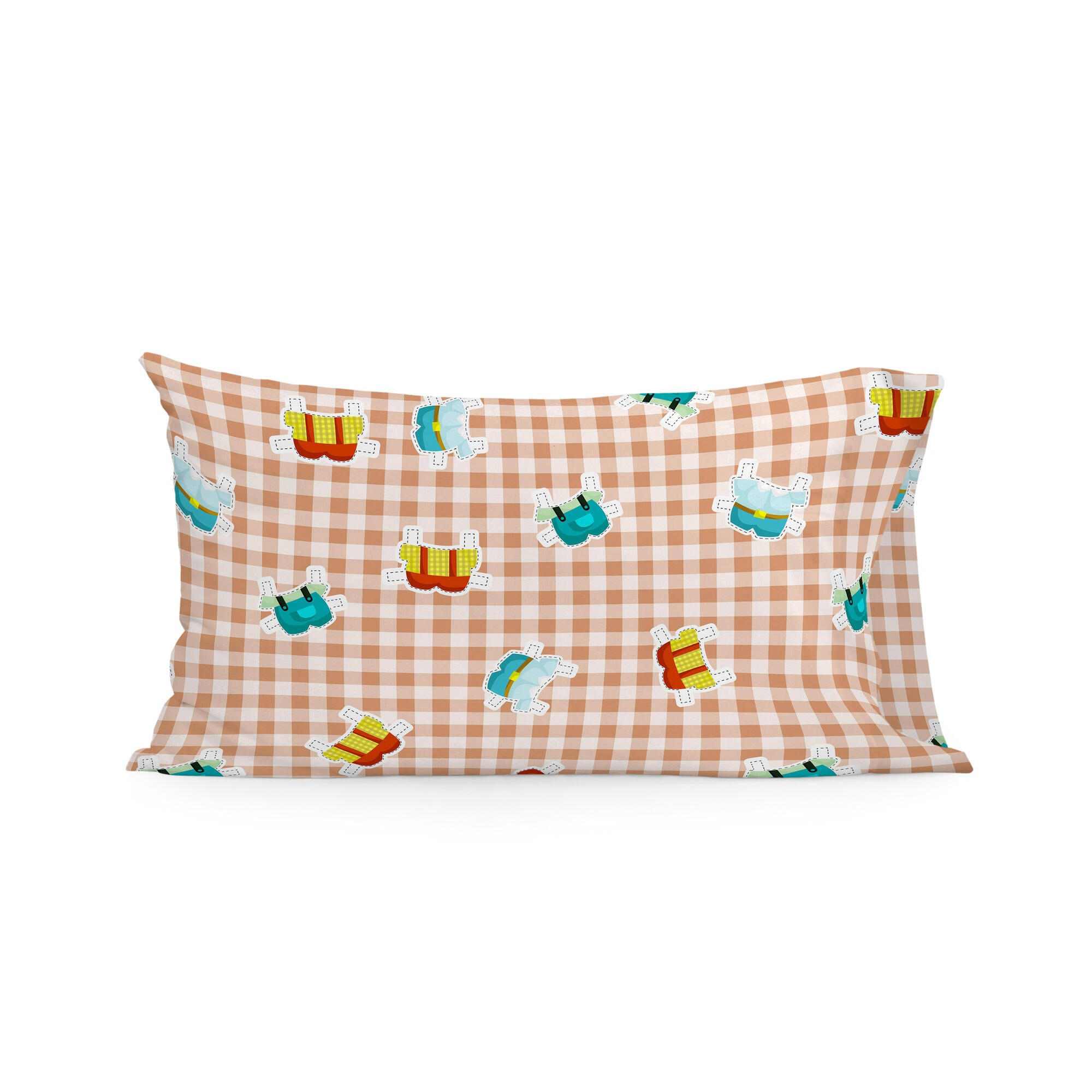 KISSENBEZUG piggys vichy 50x75 cm mehrfarbig - Multicolor, Textil (50/75cm) - Happy Friday