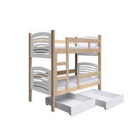 ETAGENBETT OHANA mit Bettkasten 75x180 cm Kieferfarben - Weiß/Kieferfarben, Holz (75/180cm) - MASSENO