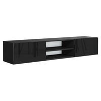 TV Schrank Schwarz mit HochglanzFronte 120 x 30 x 35cm Wohnzimmer Möbel - Schwarz Hochglanz, Holzwerkstoff (120/30/35cm) - MebLocker