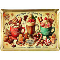 DEKOTELLER & -TABLETTS Christmas Cocoa Bar 23/35/1,5 cm - Multicolor, Metall (1.5cm) - FURNARO