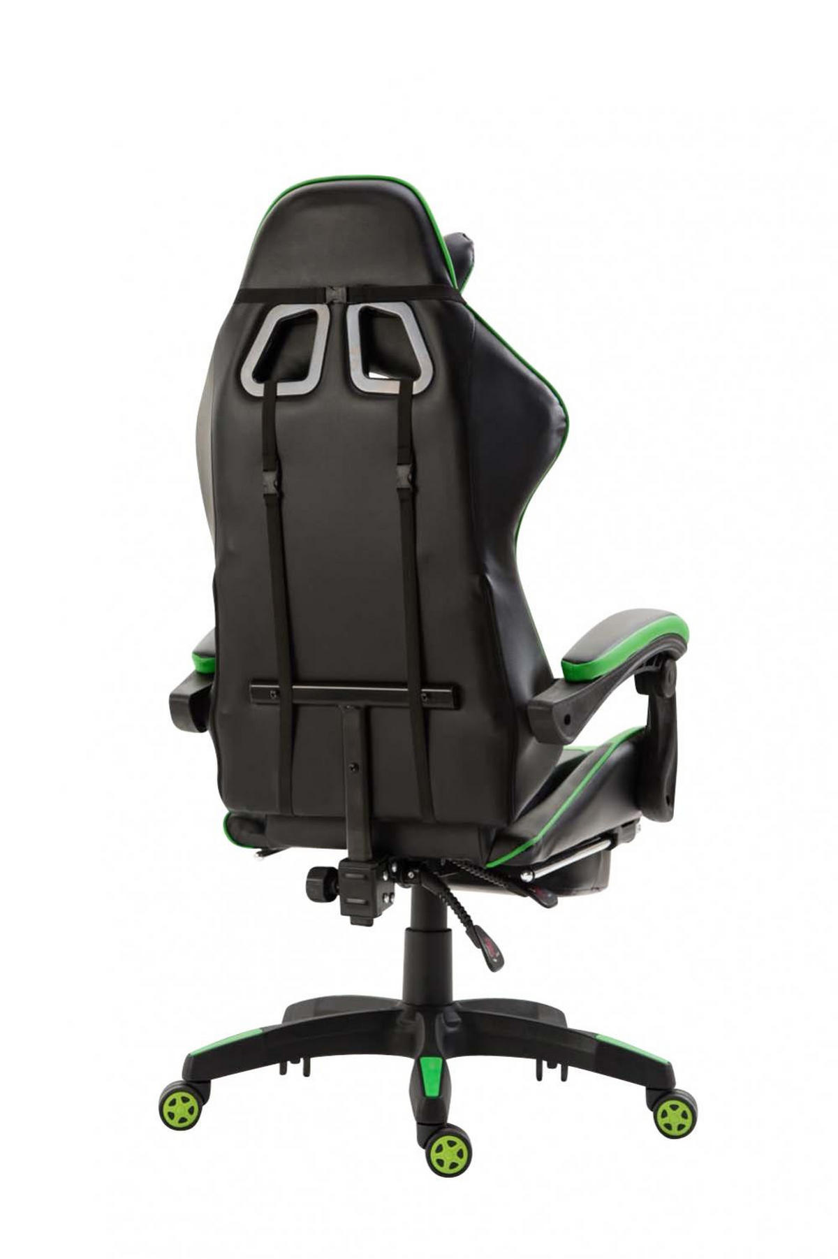 CHEFSESSEL Lederlook schwarz/grün - Schwarz/Grün, Kunststoff/Textil (66/121/58cm) - CLP