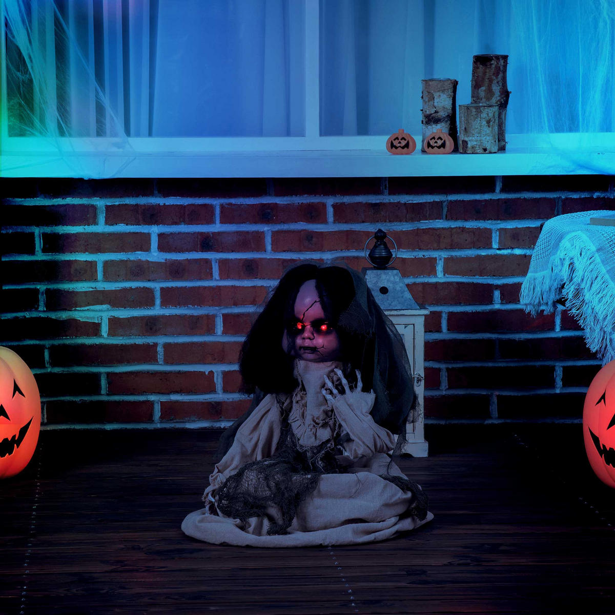83CM Halloween Dekoration Geisterpuppe mit Spezialeffekten und Soundfunktion - Multicolor, Kunststoff (23/83/80cm) - Outsunny