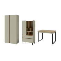 JUGENDZIMMER-SET LIBU B 3-teilig in Eukalyptus / Baltic Düne Eiche - Alteiche/Eukalyptusholzfarben, Holzwerkstoff (295/195/63cm) - Deine Möbel 24