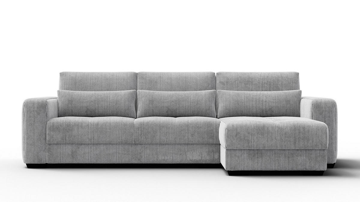 ECKSOFA OLI 4-Sitzer rechts, hellgrau - Hellgrau, Holz/Textil (295/172cm) - Courtois Laville