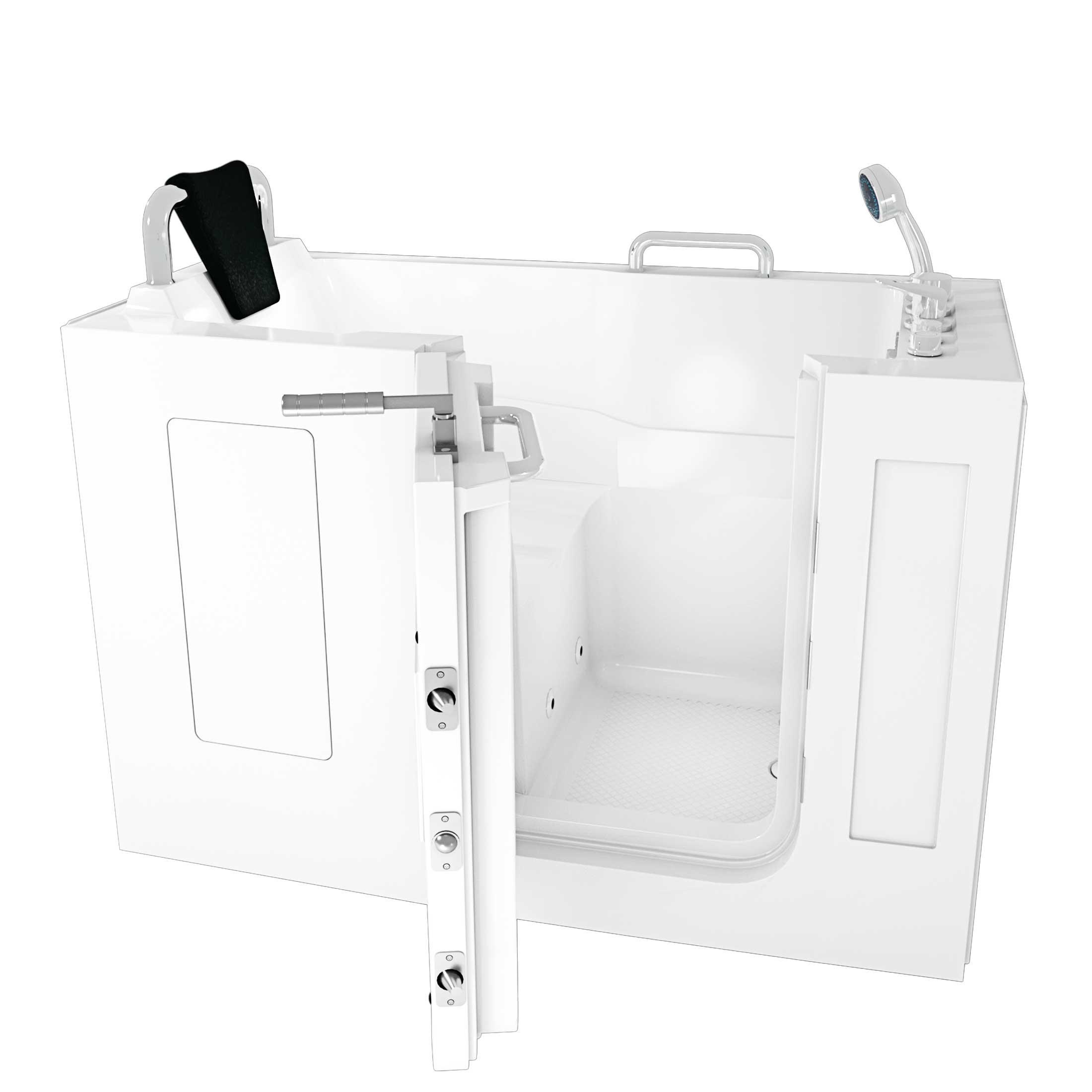 SITZWANNE Whirlpool Badewanne mit Tür S07WP-B-L 140x76cm - Weiß, Glas/Kunststoff (76/116/140cm) - AcquaVapore by Sandra Jentho