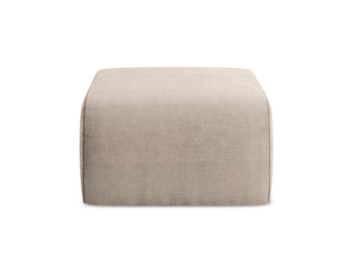 POUF Chenille Stoff Beige - Schwarz/Cappuccino, Holzwerkstoff/Kunststoff (72/42/94cm) - Makamii