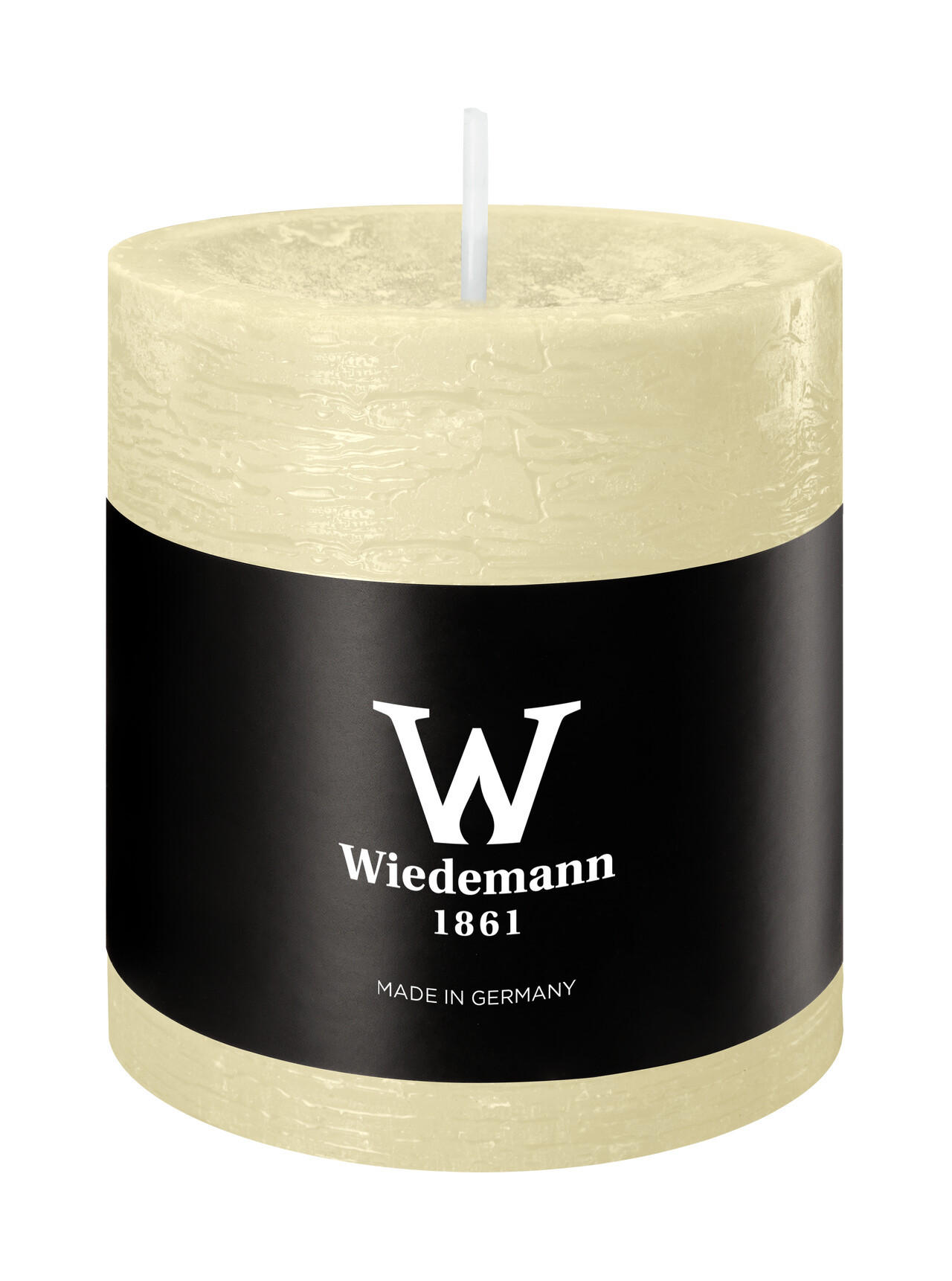 STUMPENKERZE Rustik Marble Style Bisquit 80 x Ø 68 mm, 1 Stück - Beige, Paraffin (7/8cm) - Wiedemann Kerzen