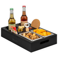 COUCHBAR mit abnehmbarem Deckel, Bambus, schwarz - Schwarz, Holz (26/8/40cm) - eluno
