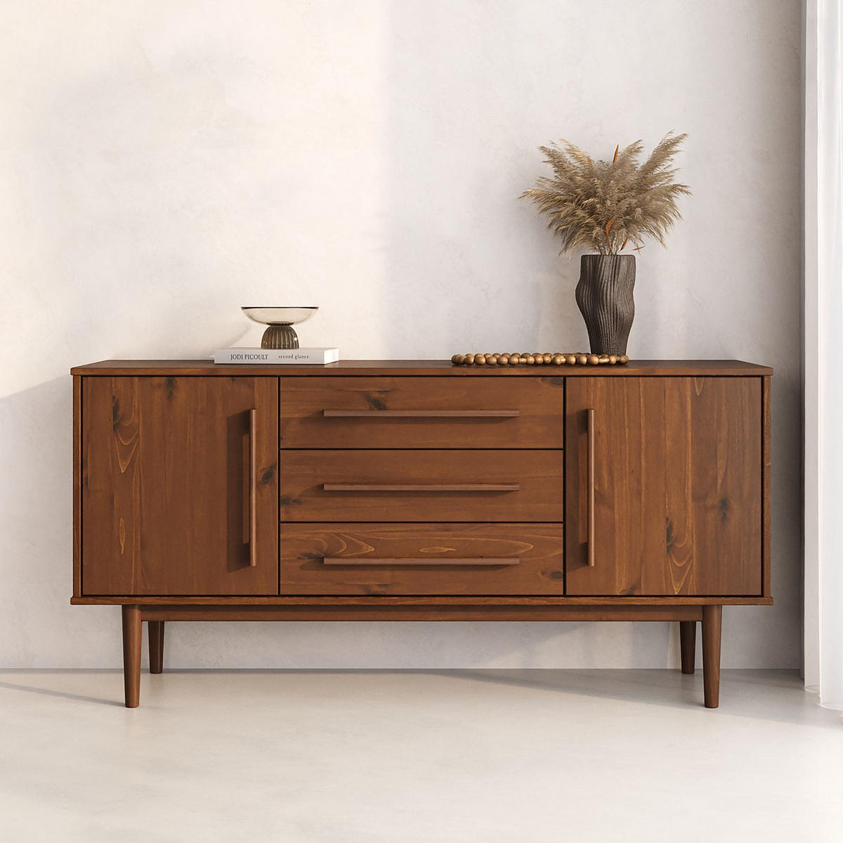 SIDEBOARD TECCA - Kastanienfarben, Holz (145/71/43cm) - IDIMEX