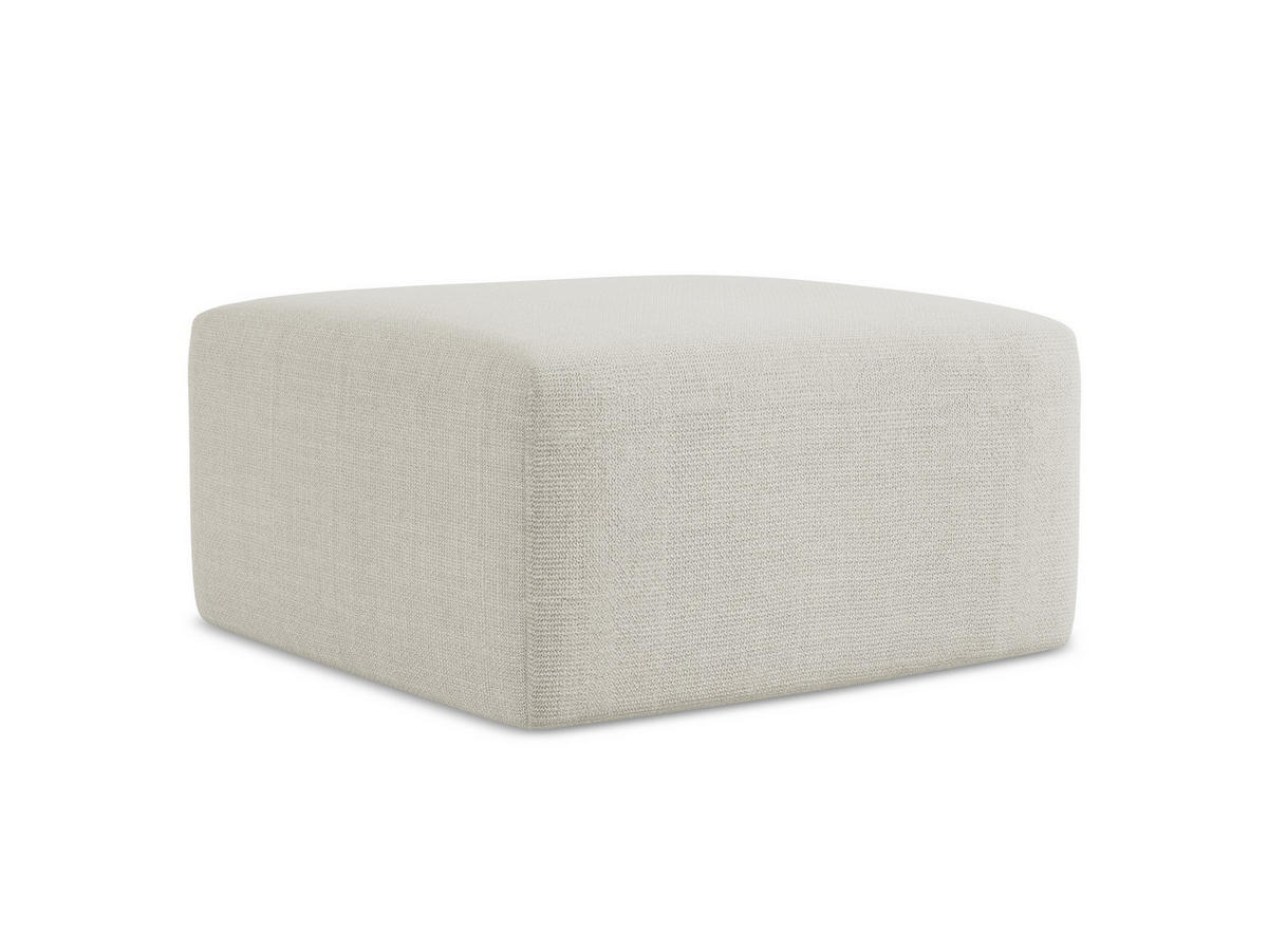 POUF Strukturstoff Beige - Creme/Schwarz, Holzwerkstoff/Kunststoff (75/37/75cm) - Makamii