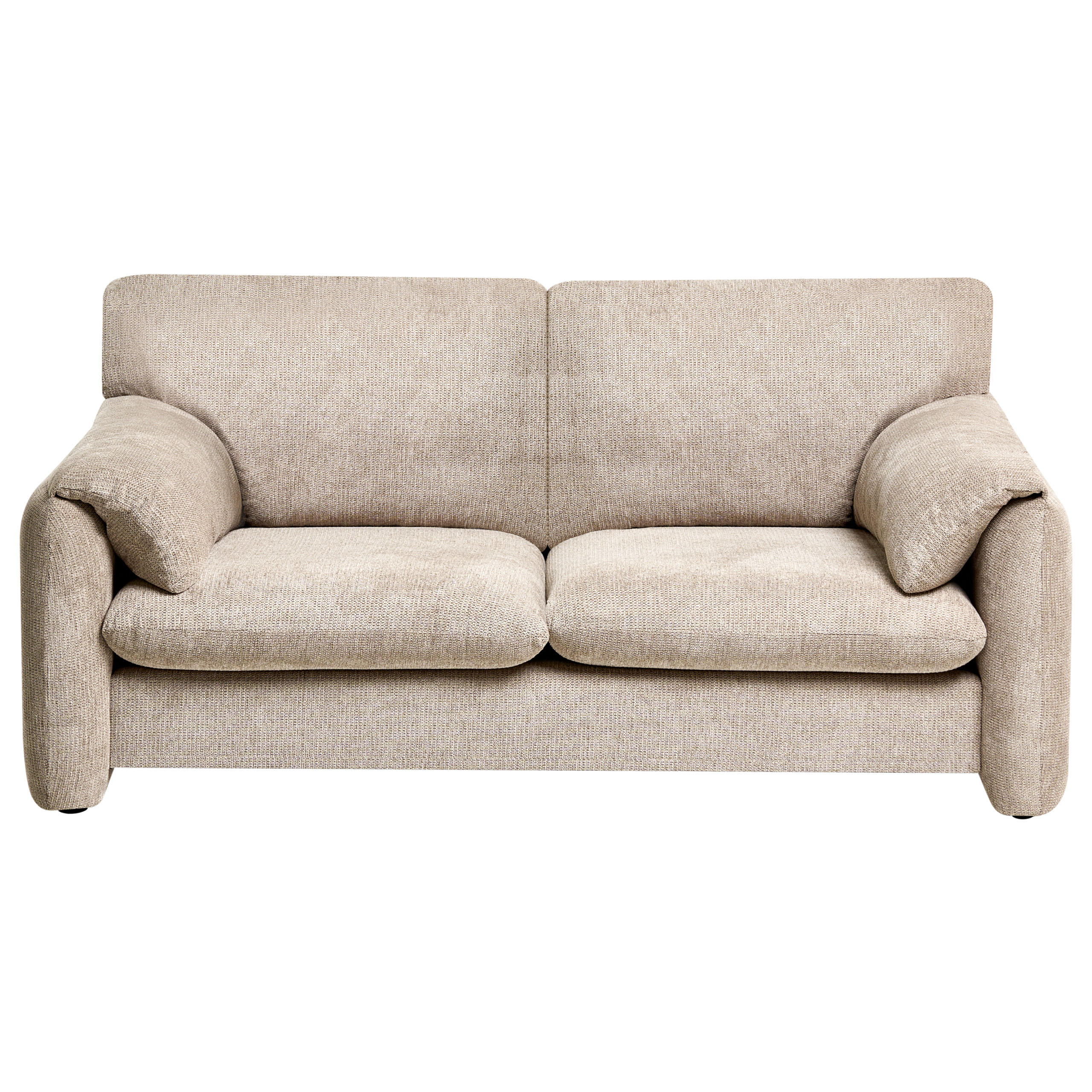 2-SITZER-SOFA Stoff Taupe Geta - Taupe, Textil (175/77/88cm) - Beliani