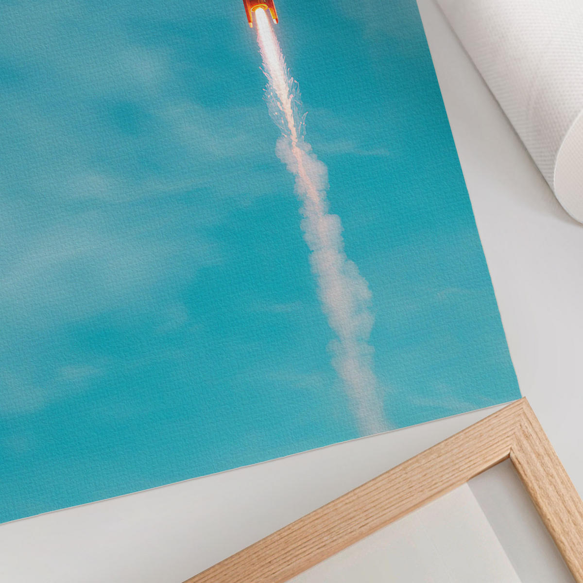 POSTER - 21x29 cm - Gomuno - Rakete am Himmel - Blau, Textil (21/29.7/0.1cm) - TULUP