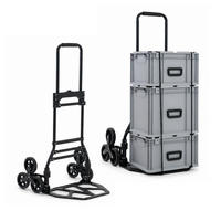 TREPPENSTEIGER Sackkarre Elephant klappbar 112x49x58cm Traglast 150kg AluminiumrahmenTRR Fachgummiräder Silber - Schwarz, Metall (58/49/112cm) - PROREGAL