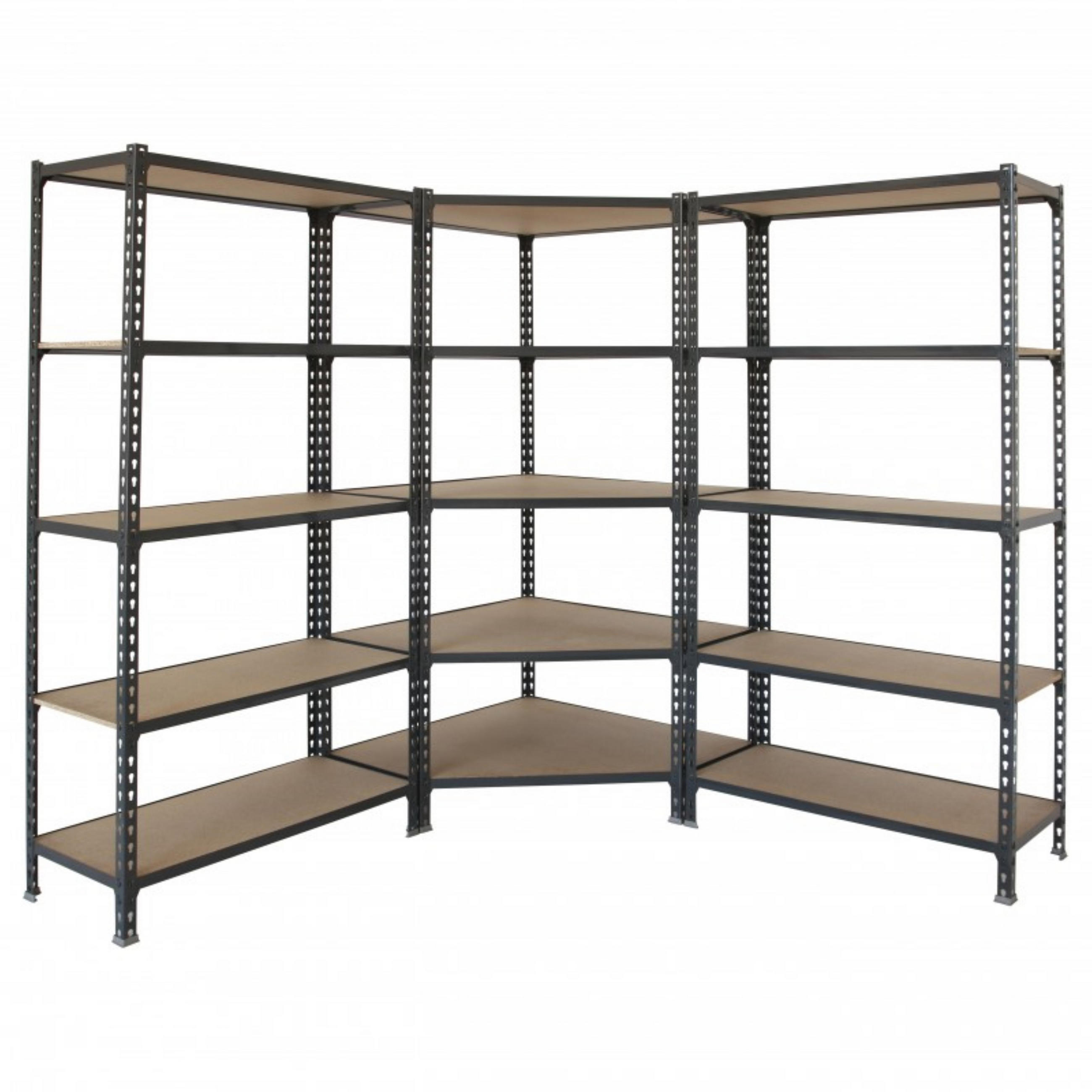MEGA Deal 1x Eckregal + 2x Schwerlastregal MULI | HxBxT 180x180x50cm | Fachlast 200kg | Anthrazit - Anthrazit, Metall (180/180/50cm) - PROREGAL