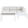 LOUNGE-SET 5-sitzer Aluminium Cremeweiß Messina - Weiß/Grau, Metall - Beliani