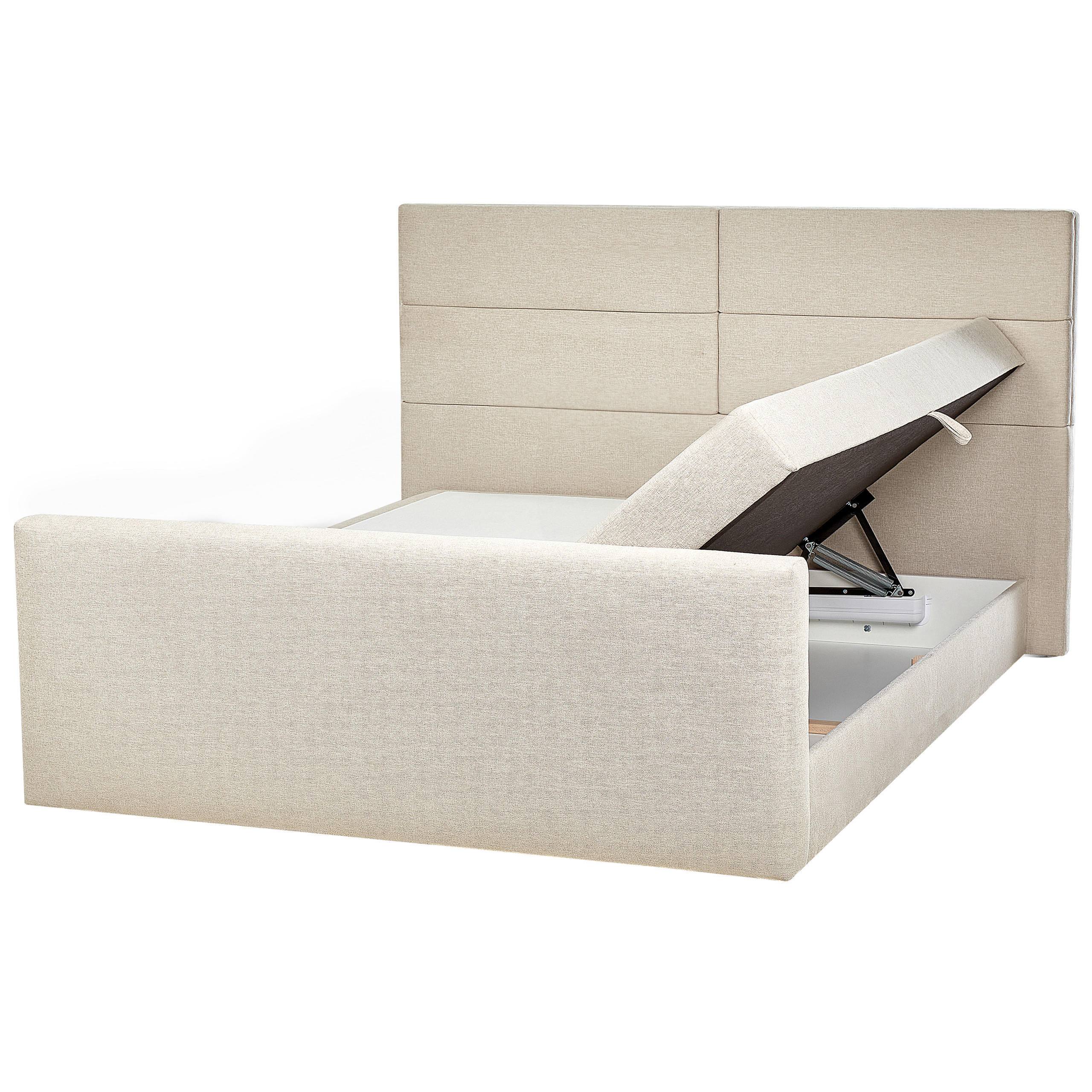 BOXSPRINGBETT 180/200cm Helles Beige Aristocrat - Beige, Textil (180/200cm) - Beliani