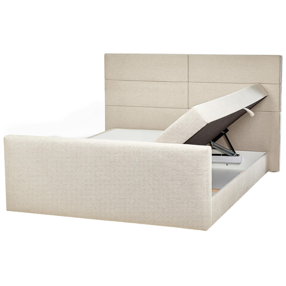 BOXSPRINGBETT 180/200cm Helles Beige Aristocrat - Beige, Textil (180/200cm) - Beliani