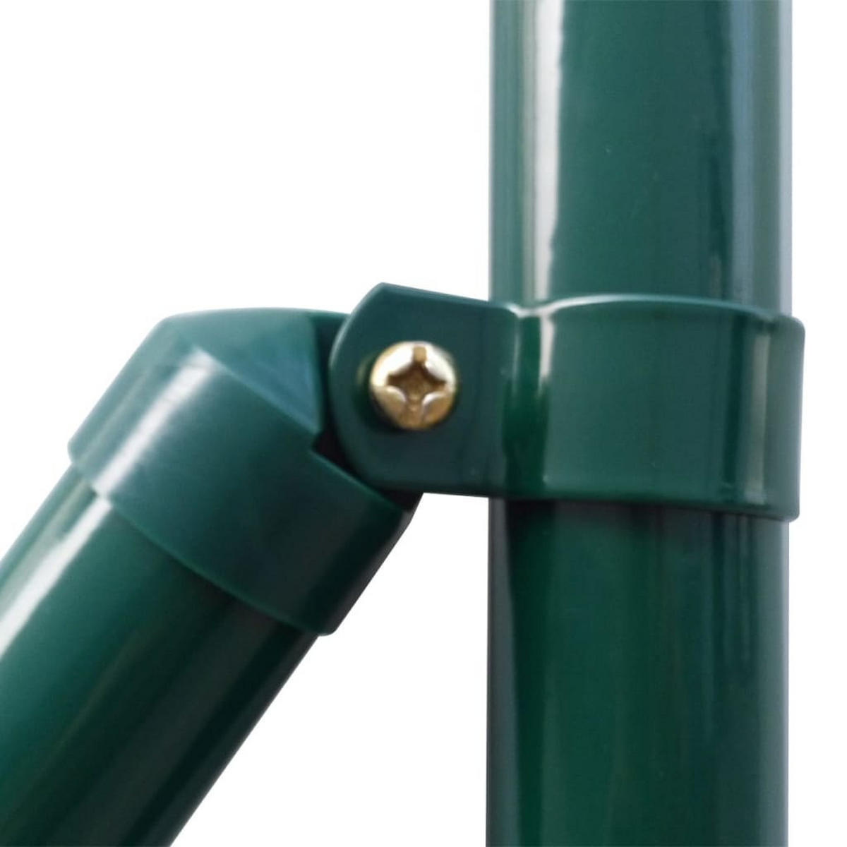GARTENZAUN, Eurozaun mit Pfosten Stahl, 25/1 m, aus Stahl und PVC, Grün - Grün, Metall (2500/100cm) - vidaXL