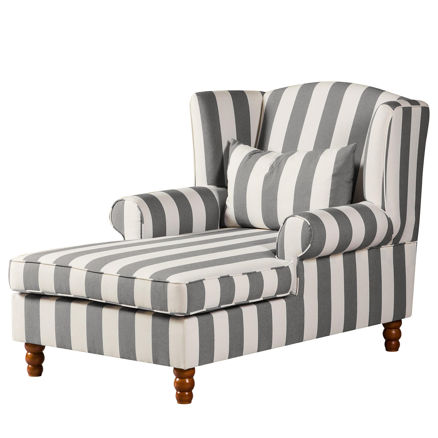 OHRENSESSEL - Webstoff - Weiß/Grau, Holz/Textil (94/95/134cm) - home24